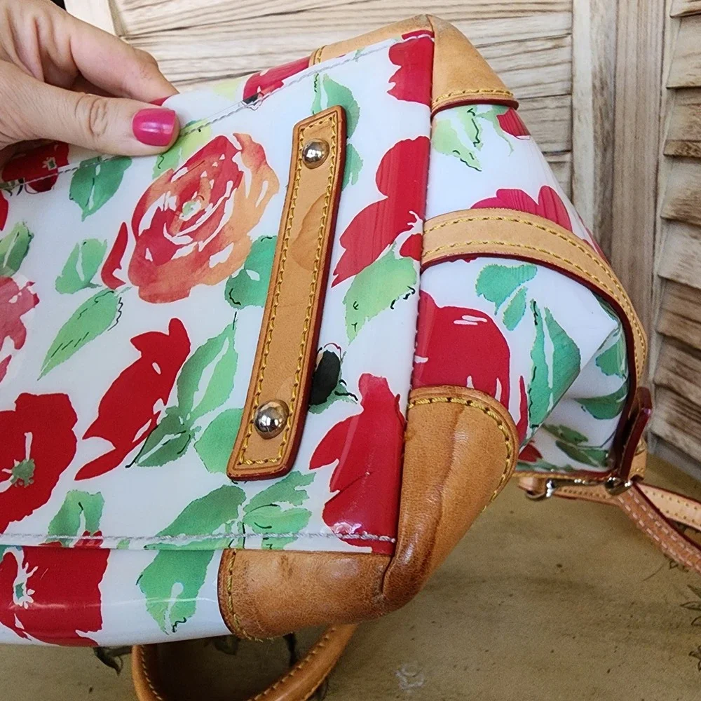 Dooney & Bourke Rose Garden Floral Satchel Bag Handbag Purse Feminine Girl Era